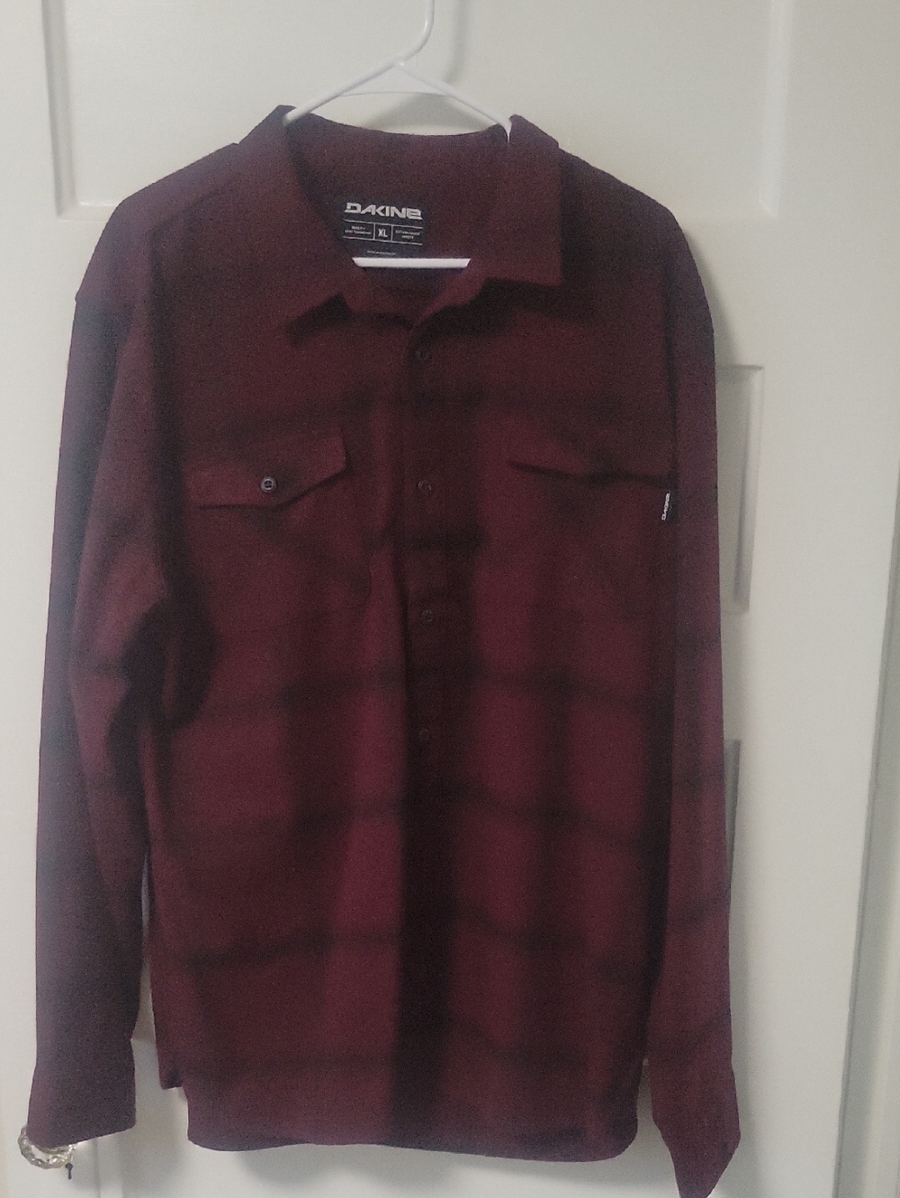 Dakine Burgundy Plaid Long Sleeve Button-Up Shirt